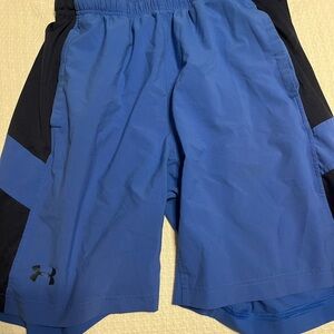 Under Armour Men's Blue and Black Athletic Shorts